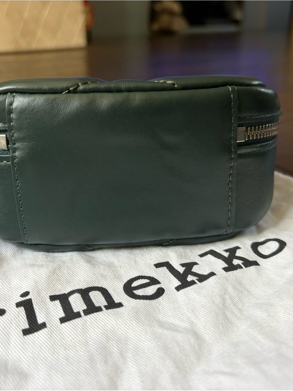 Marimekko Forest Green Quilted Mini Crossbody w/ Patterned Strap- excellence - Picture 8 of 16